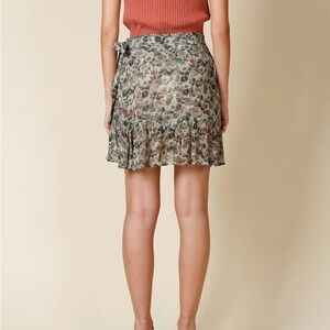 Floral Ruffle Wrap Skirt
